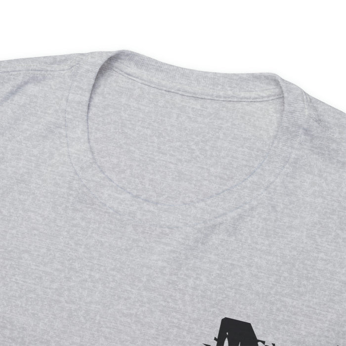 M Heavy Cotton Light Tee front and back logos