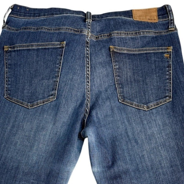 Madewell high riser skinny jeans for women, size 32, in classic denim with a fitted silhouette and high waist.