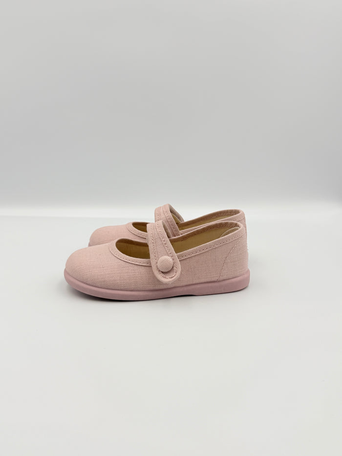 Mary Jane 'Linus Linen' Nude Pink