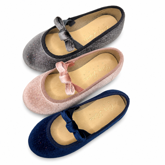 Mary Jane 'Velvet Bow' Grey