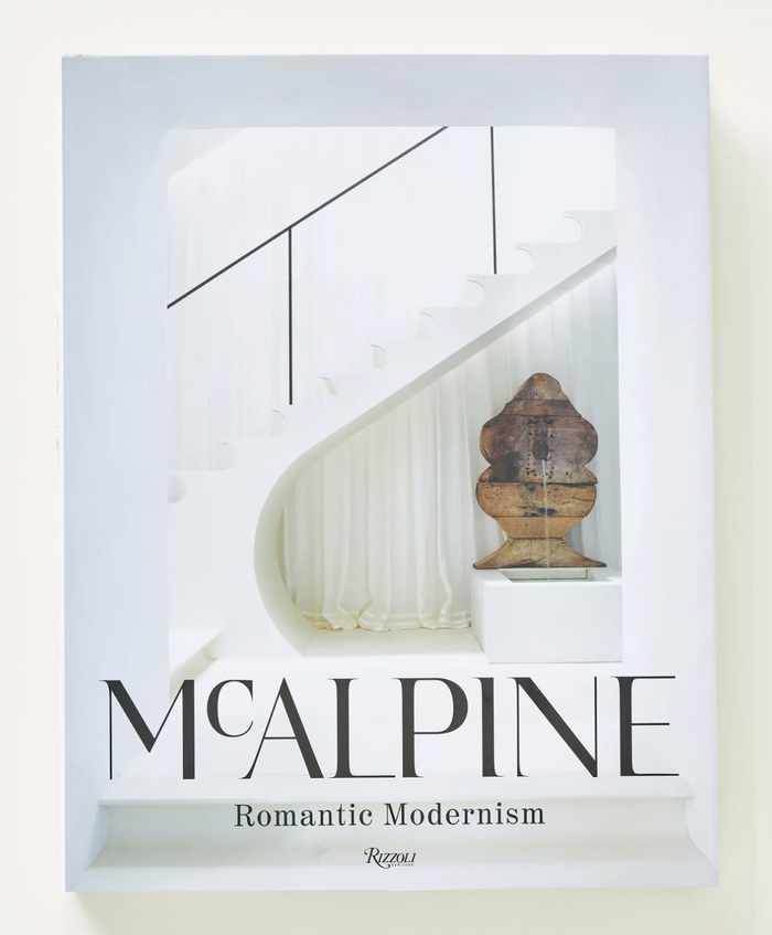 Framed print with abstract stair and arched panel, brown sculpture, Romantic Modernism text