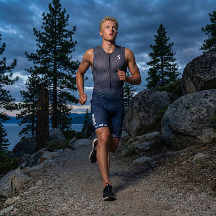 Men's Elite Sleeveless Tri Suit - Carbon Steel - Lifestyle