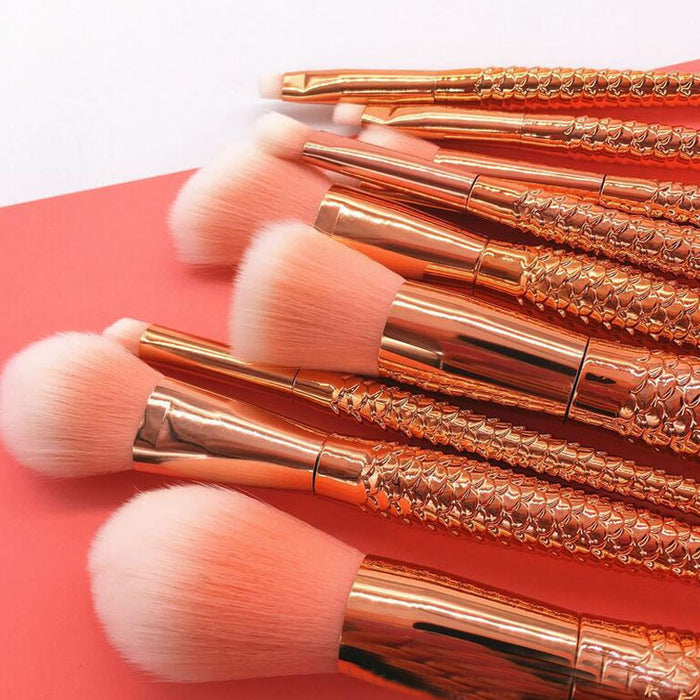 10-piece mermaid gradient makeup brush set – view 3