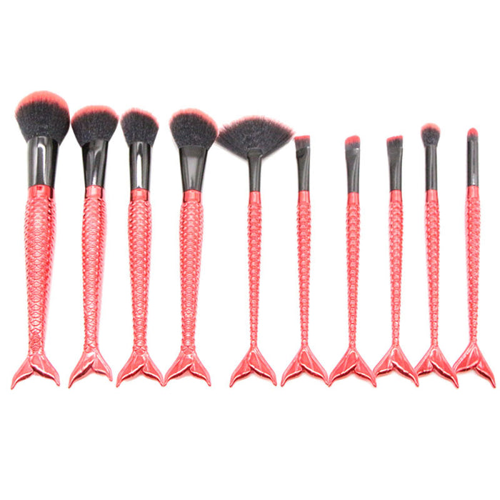 10-piece mermaid gradient makeup brush set – view 8