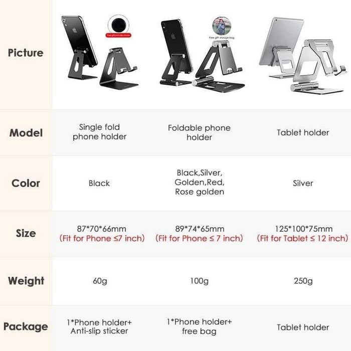 Metal Phone Holder Foldable - MY STORE LIVING