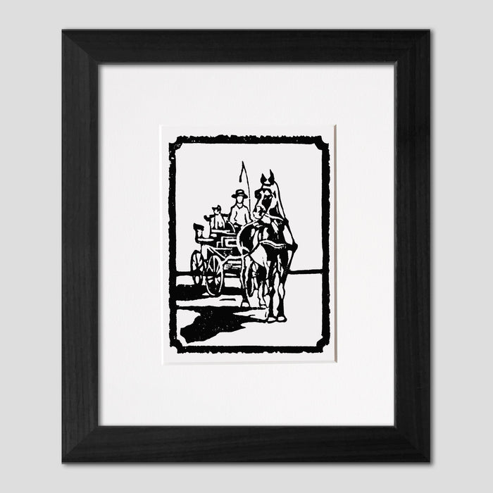 Mini Carriage Ride Original Block Print