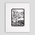 Mini Round Island Original Block Print by Natalia Wohletz of Peninsula Prints.