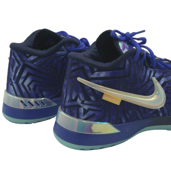 Nike Monopoly X Zoom LeBron NXXT Genesis basketball shoes in Persian Violet, men's size 11, featuring sleek design and Nike branding.