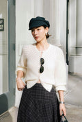 Petite Studio's Nathan Mohair-Blend Wool Cardigan in Ivory