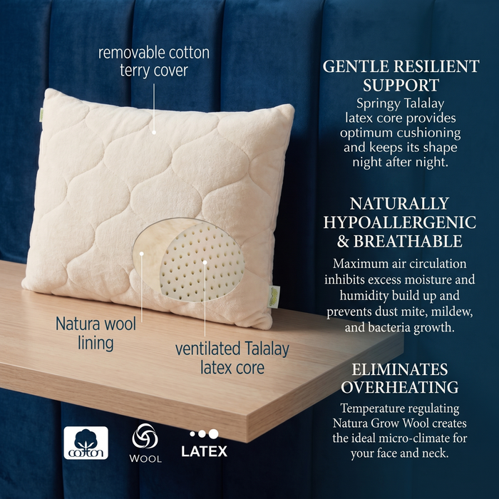 Natura Ultimate Latex Core Pillow, view 4 - Mattress Miracle Brantford