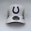 NFL New Era 39THIRTY Indy Colts hat in S/M, navy blue with team logo, structured baseball cap for fans and sports enthusiasts.