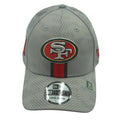 NFL New Era 39THIRTY San Francisco 49ers stretch fit hat, L/XL size, navy and red with team logo, on a plain background.