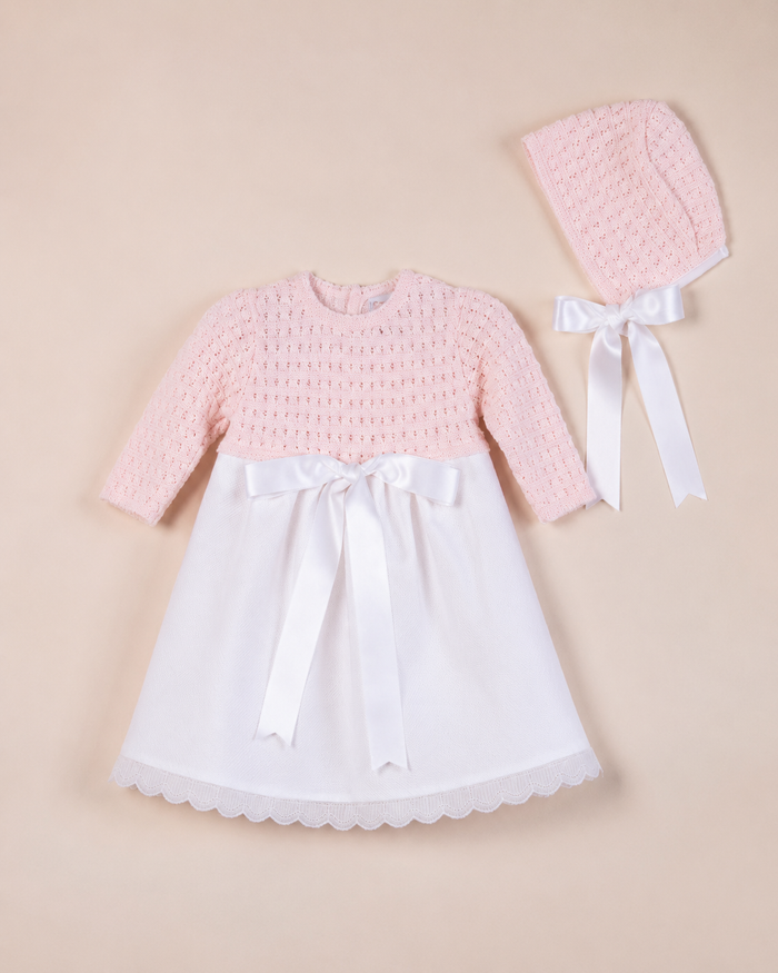 Newborn Dress 'Piquet Pink'- 2pc