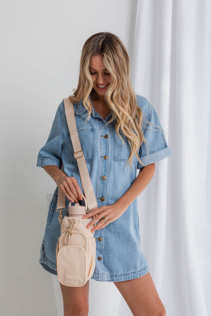 Noah Water Bottle Bag - Soft Pink Blush - Suni and Sol - The Self Styler