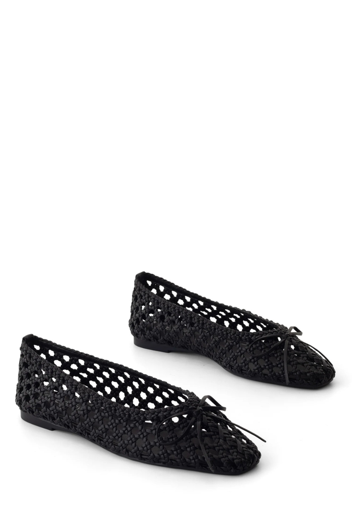 Oaklyn Woven Ballet Flats - Black