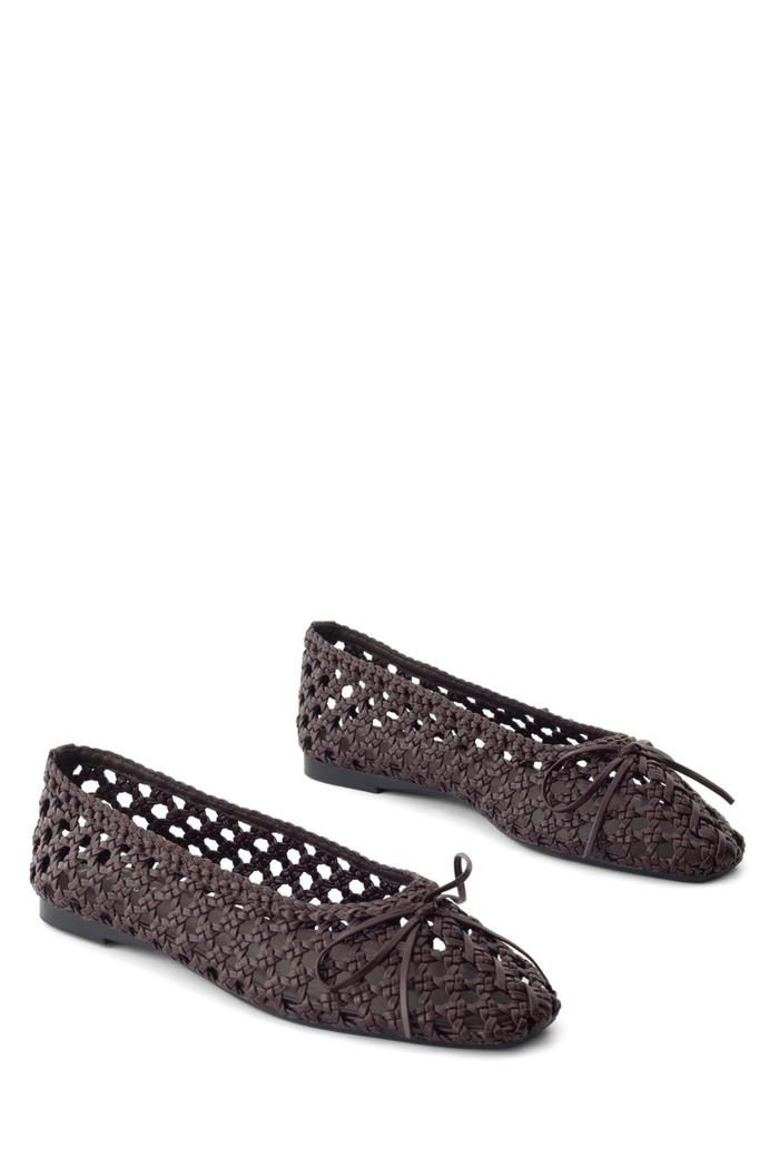 Oaklyn Woven Ballet Flats - Chocolate