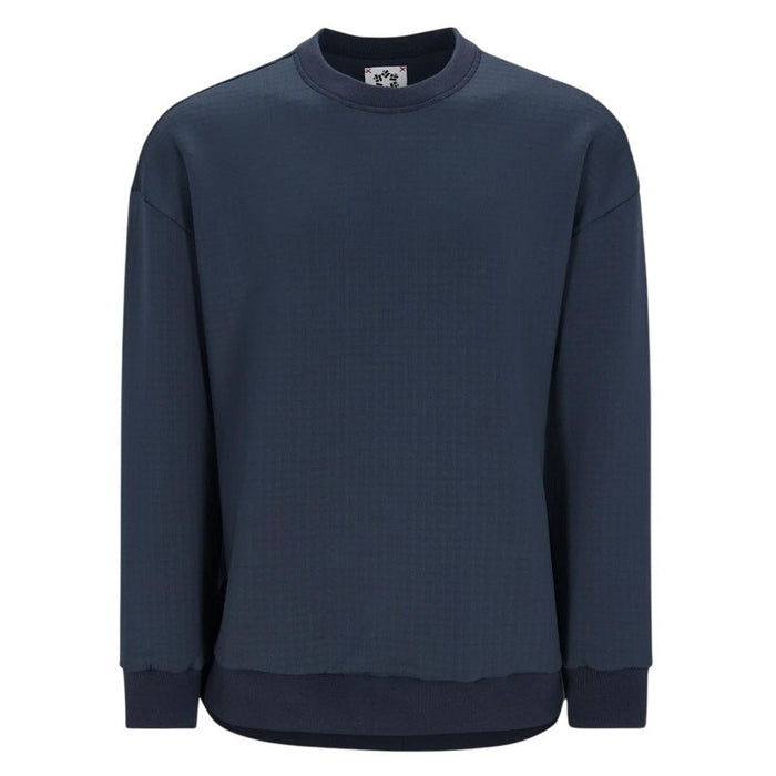 Men's Obermeyer Explorer Tech Crew Pullover in Blue Nights, 2XL, showing the lightweight sweatshirt with a crew neck and subtle branding.