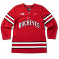 Nike Ohio State Buckeyes red long sleeve hockey jersey sweatshirt with team logo and athletic fit, new with tags.