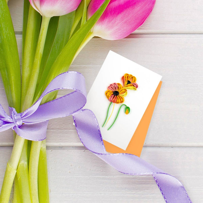 Orange Poppies Gift Enclosure Mini Card