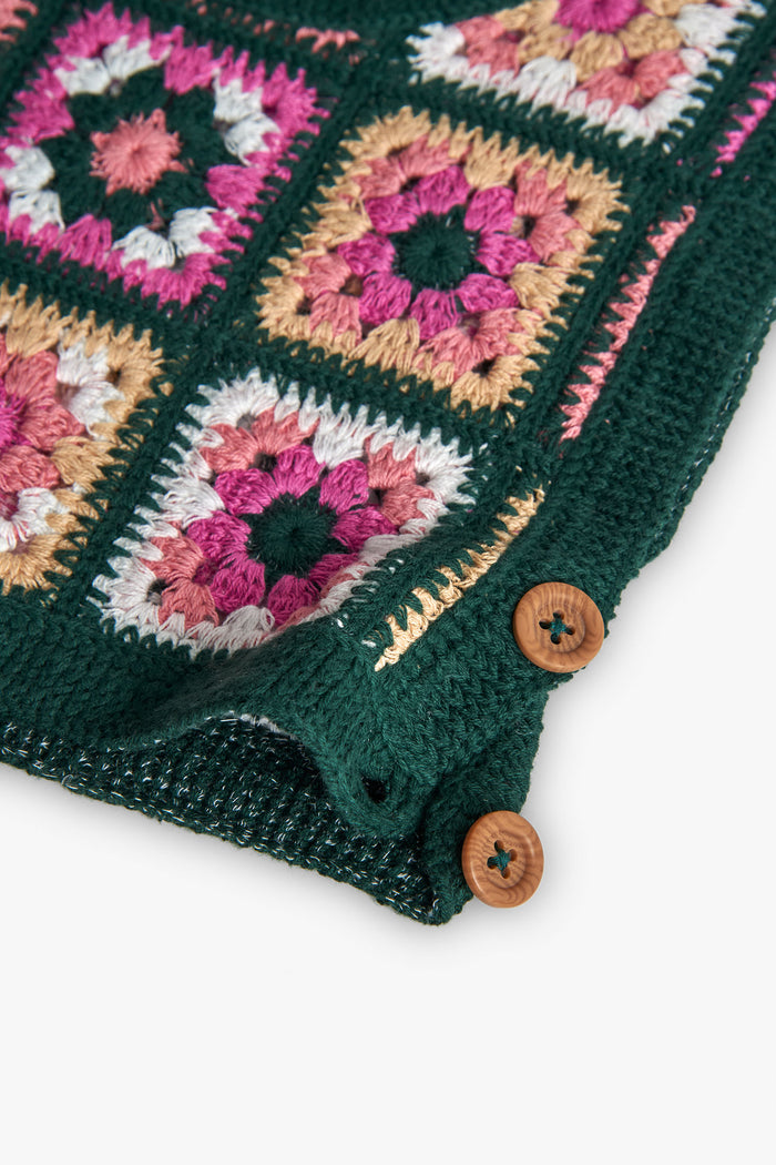 Outfit Crochet Green Flowers