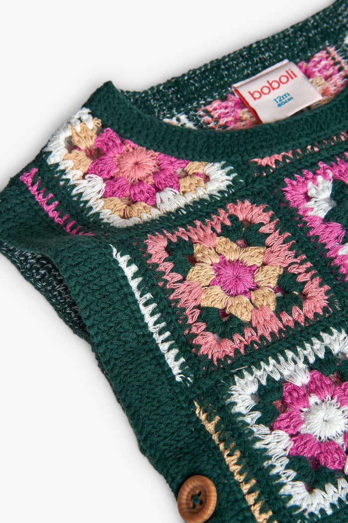 Outfit Crochet Green Flowers