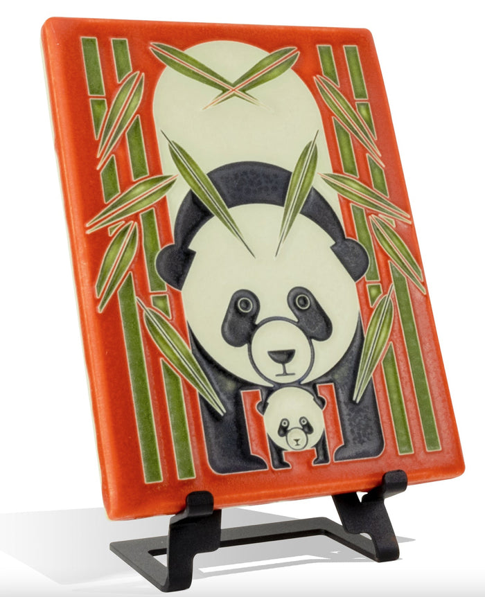 6x8 Panda Panda is based on a T-shirt design (and later a print) by Charley Harper. This sweet homage to panda parenthood is part of our extensive Charley Harper by Motawi line.