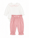 Pant Set 'Pink Embroidery'