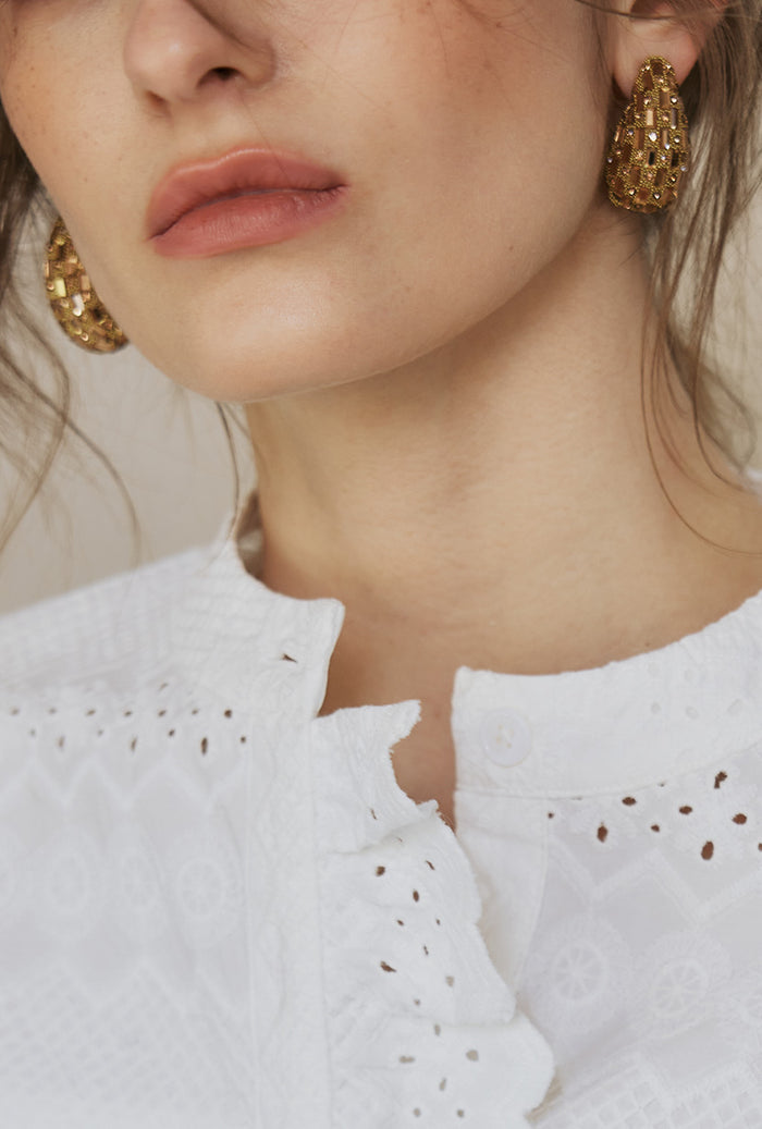 Petite Studio's Pascoe Gold Teardrop Dome Earrings