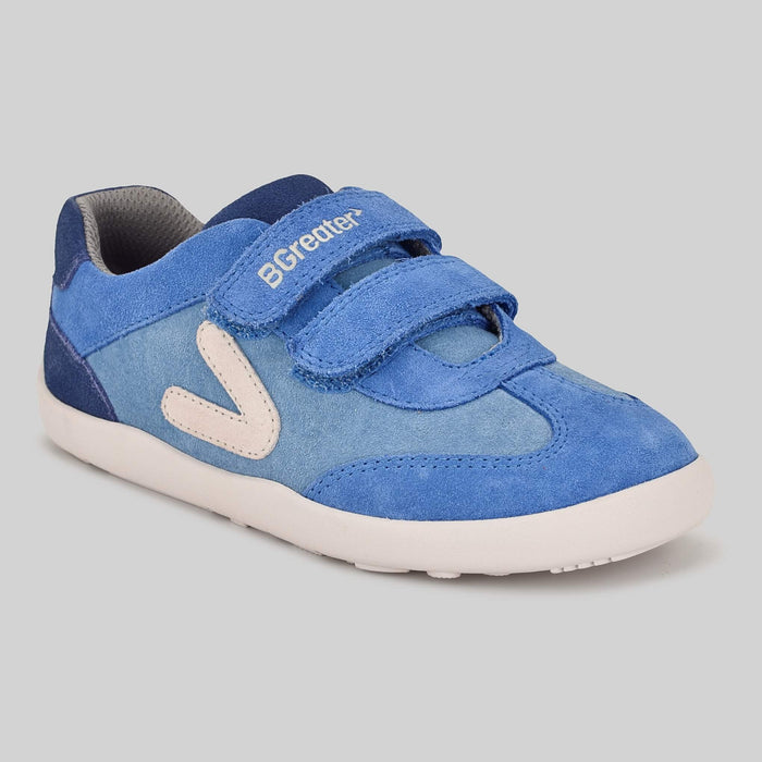 Kids Suede Velcro Trainer Blue - Main
