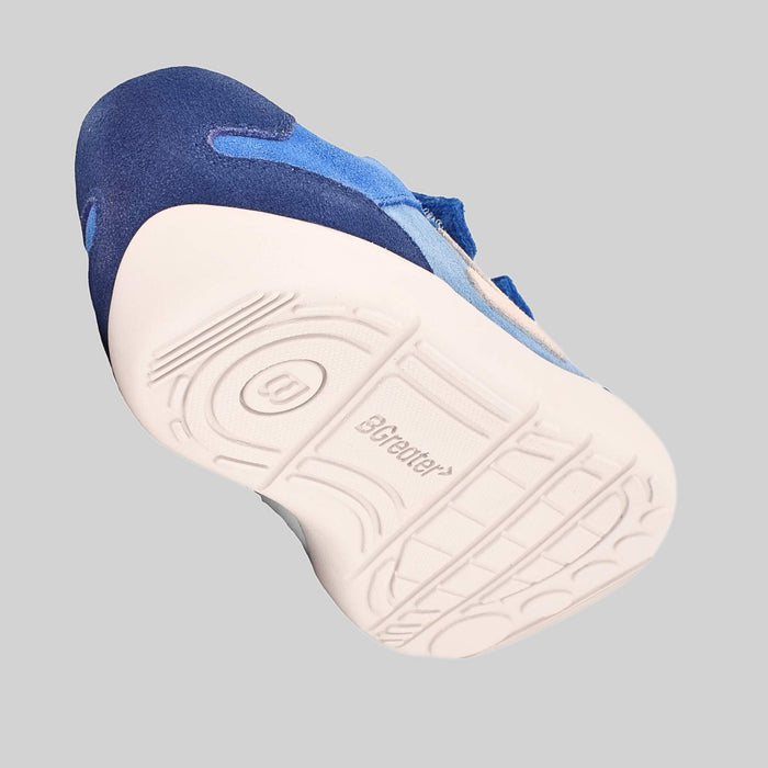 Kids Suede Velcro Trainer Blue - Floating