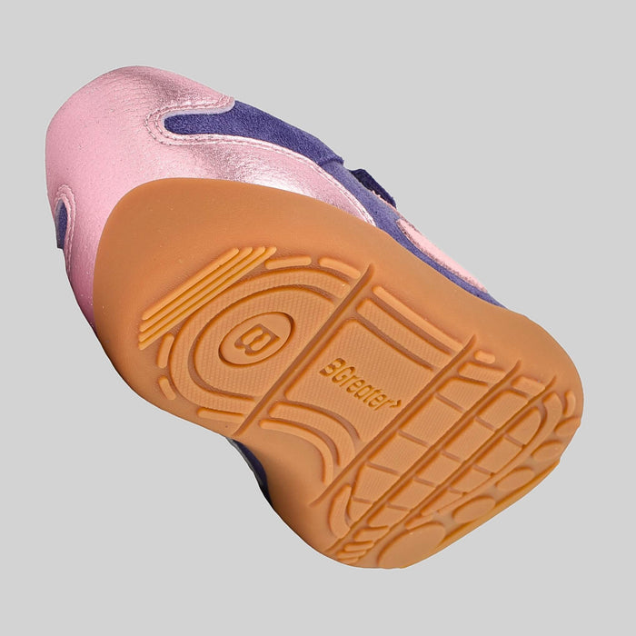 Kids Suede Velcro Trainer Purple - Floating