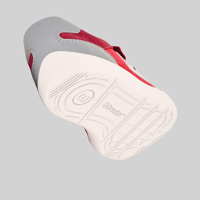 Kids Suede Velcro Trainer Red - Floating