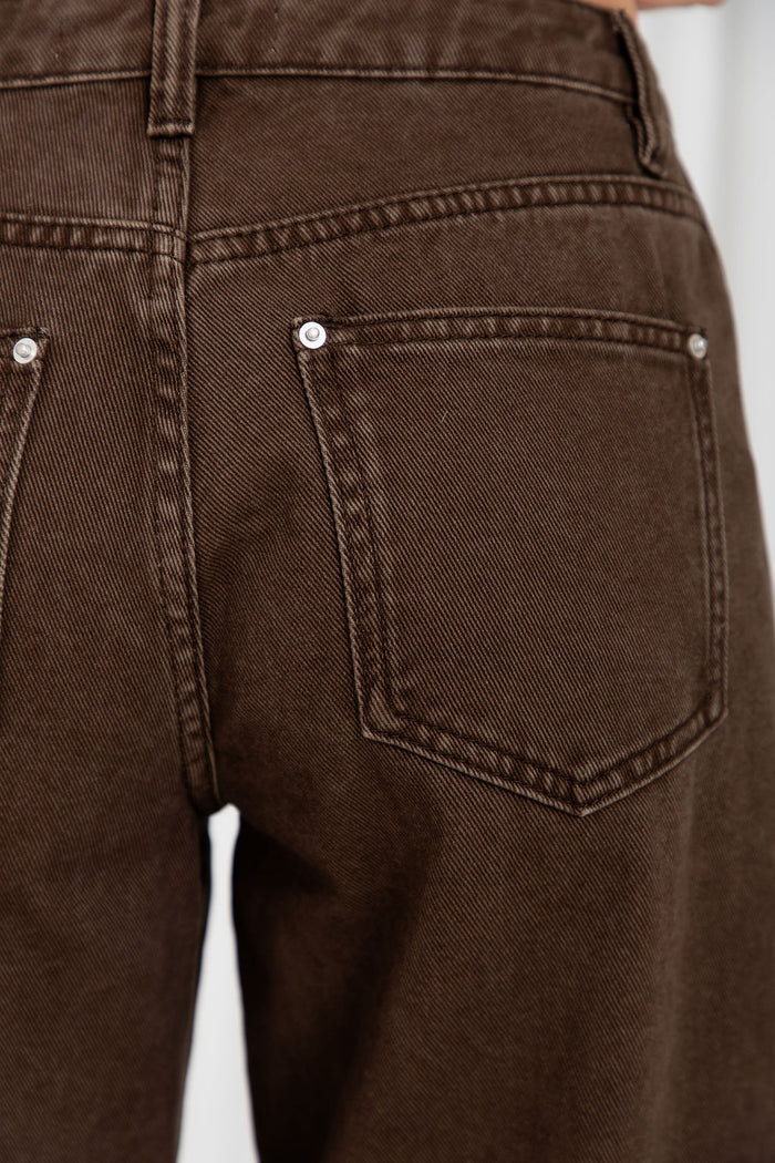 Phoenix Barrel Denim Jeans - Chocolate