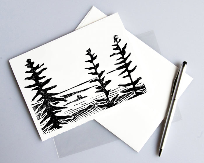 Pine View Original Block Print
