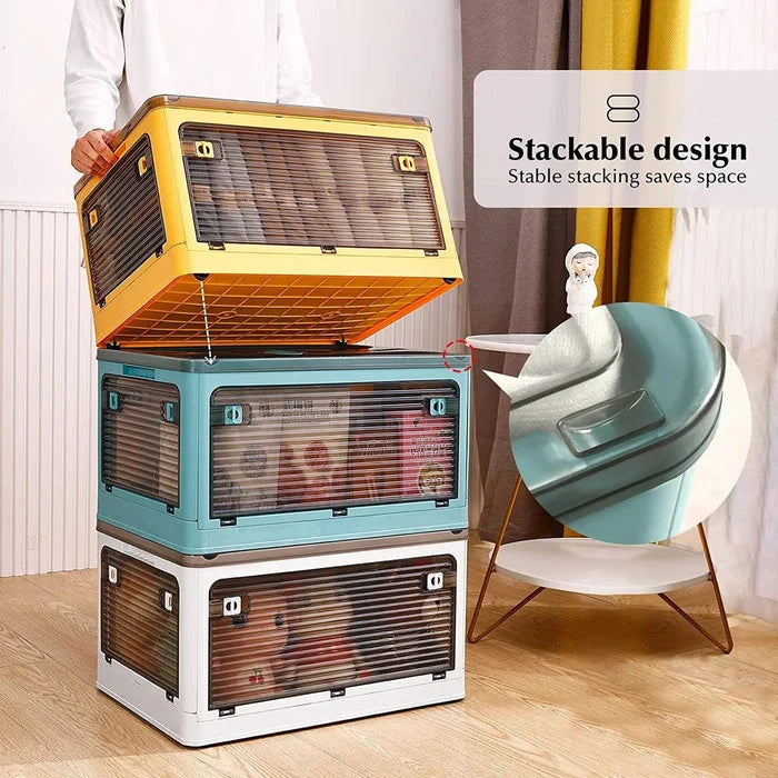Plastic Storage Bin Collapsible Stackable - MyStoreLiving