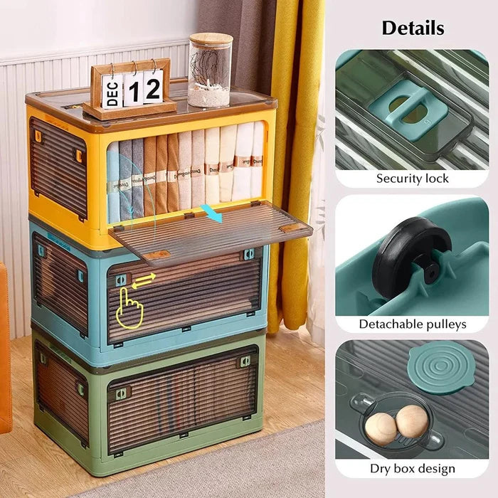Plastic Storage Bin Collapsible Stackable - MyStoreLiving
