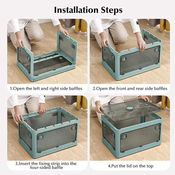 Plastic Storage Bin Collapsible Stackable - MyStoreLiving