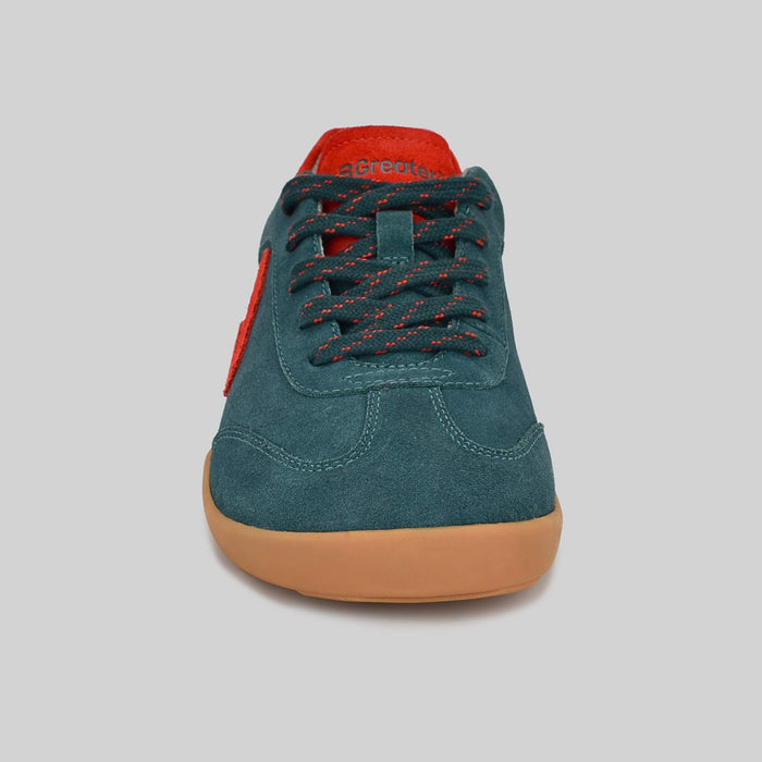 Kids Suede Trainer Green - Front