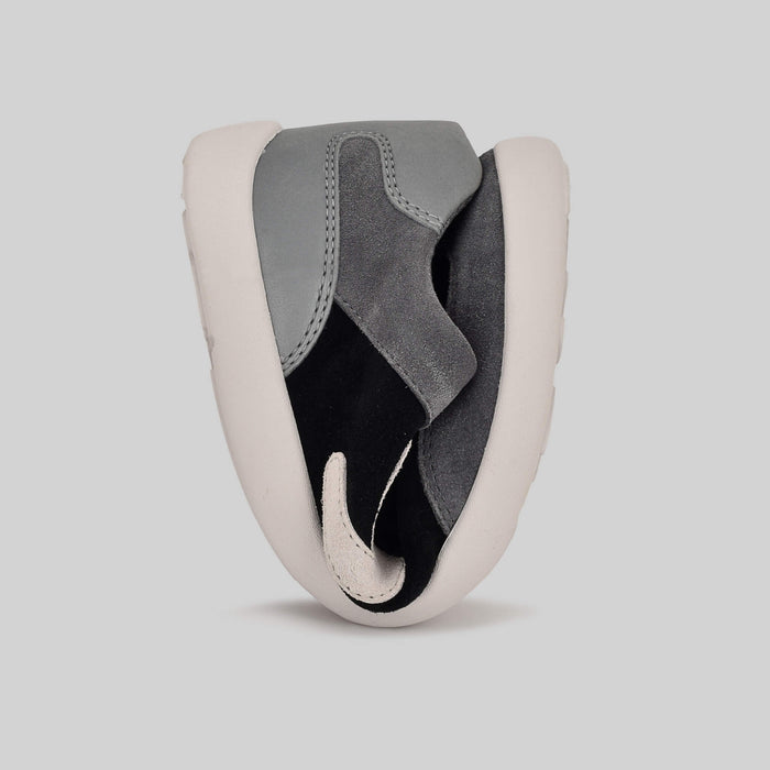 Kids Suede Trainer Black Grey - Flexed