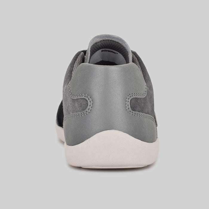 Kids Suede Trainer Black Grey - Back