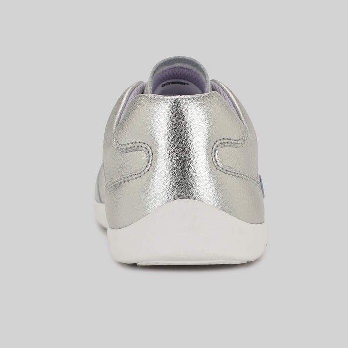 Kids Metallic Silver Trainer - Back
