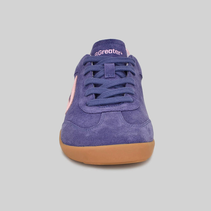 Kids Suede Trainer Purple - Front