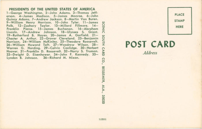 Presidents of the United States Through Nixon Vintage Postcard (unused) - Vintage Postcard Boutique
