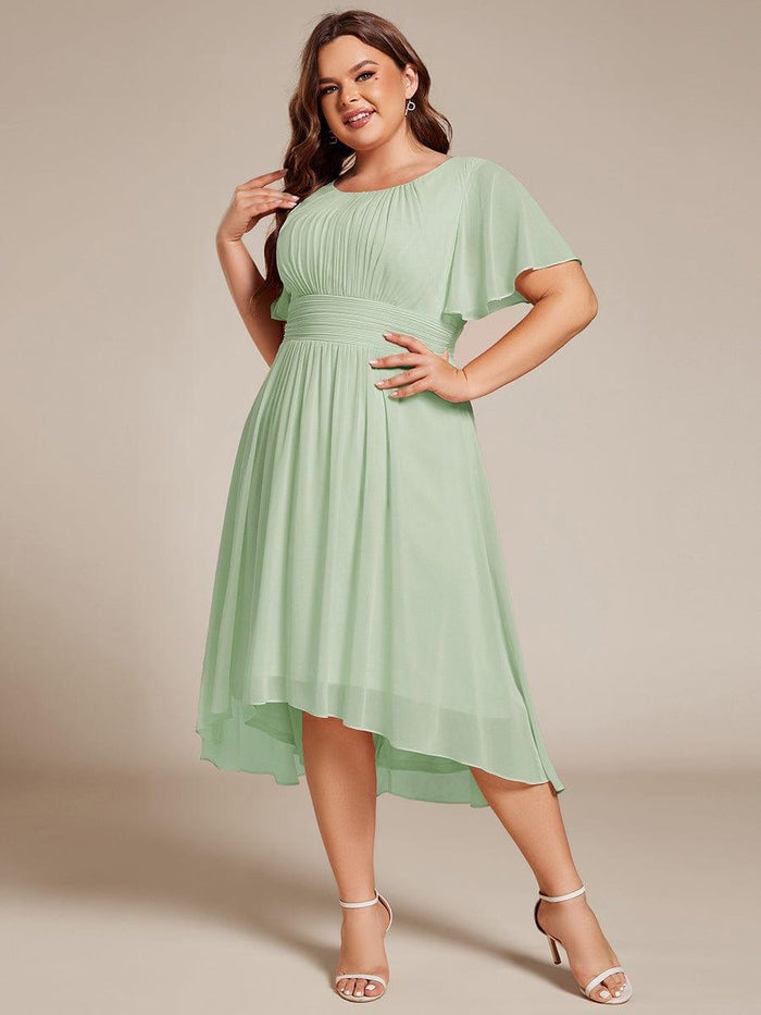 Plus Size Flowy Chiffon Bridesmaid Dress #color_Mint Green