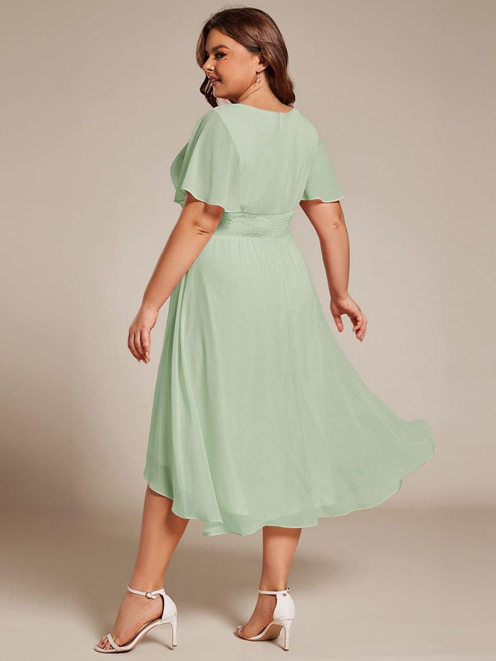 Plus Size Flowy Chiffon Bridesmaid Dress #color_Mint Green