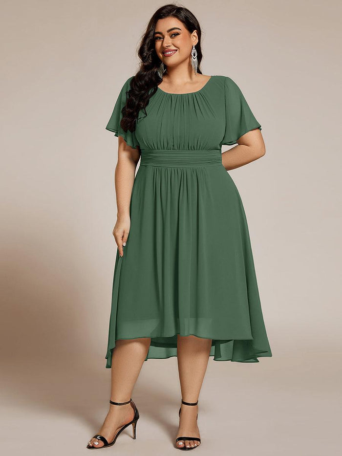 Plus Size Flowy Chiffon Bridesmaid Dress #color_Eucalyptus