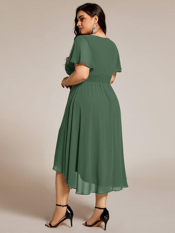 Plus Size Flowy Chiffon Bridesmaid Dress #color_Eucalyptus
