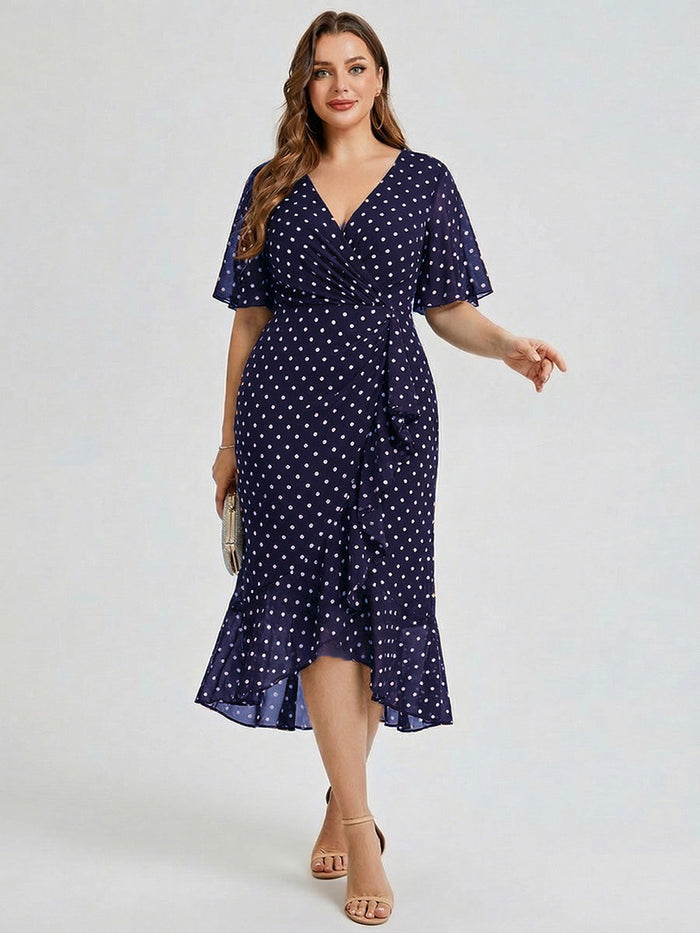 Navy Blue Polka Dots / 16