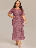 Plus Size Sequin Mermaid Formal Dresses #color_Purple Orchid