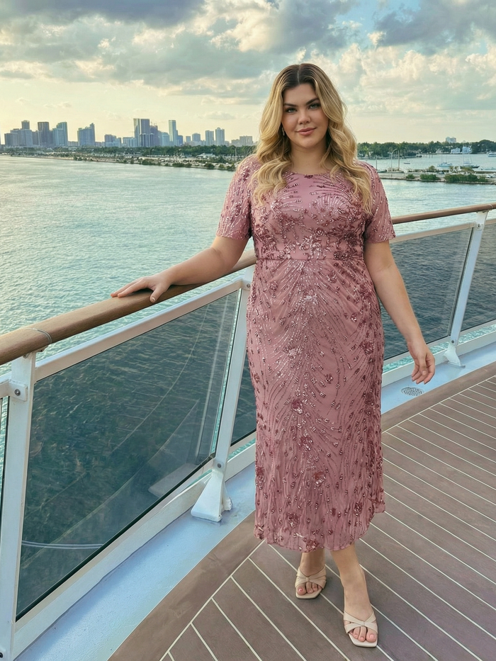 Plus Size Sequin Mermaid Formal Dresses #color_Purple Orchid